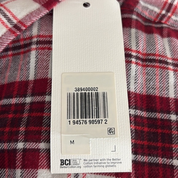 Levi's Maple Cotton Flannel Plaid Utility Shirt Red Combo - NEW - Size Medium - Picture 8 of 11